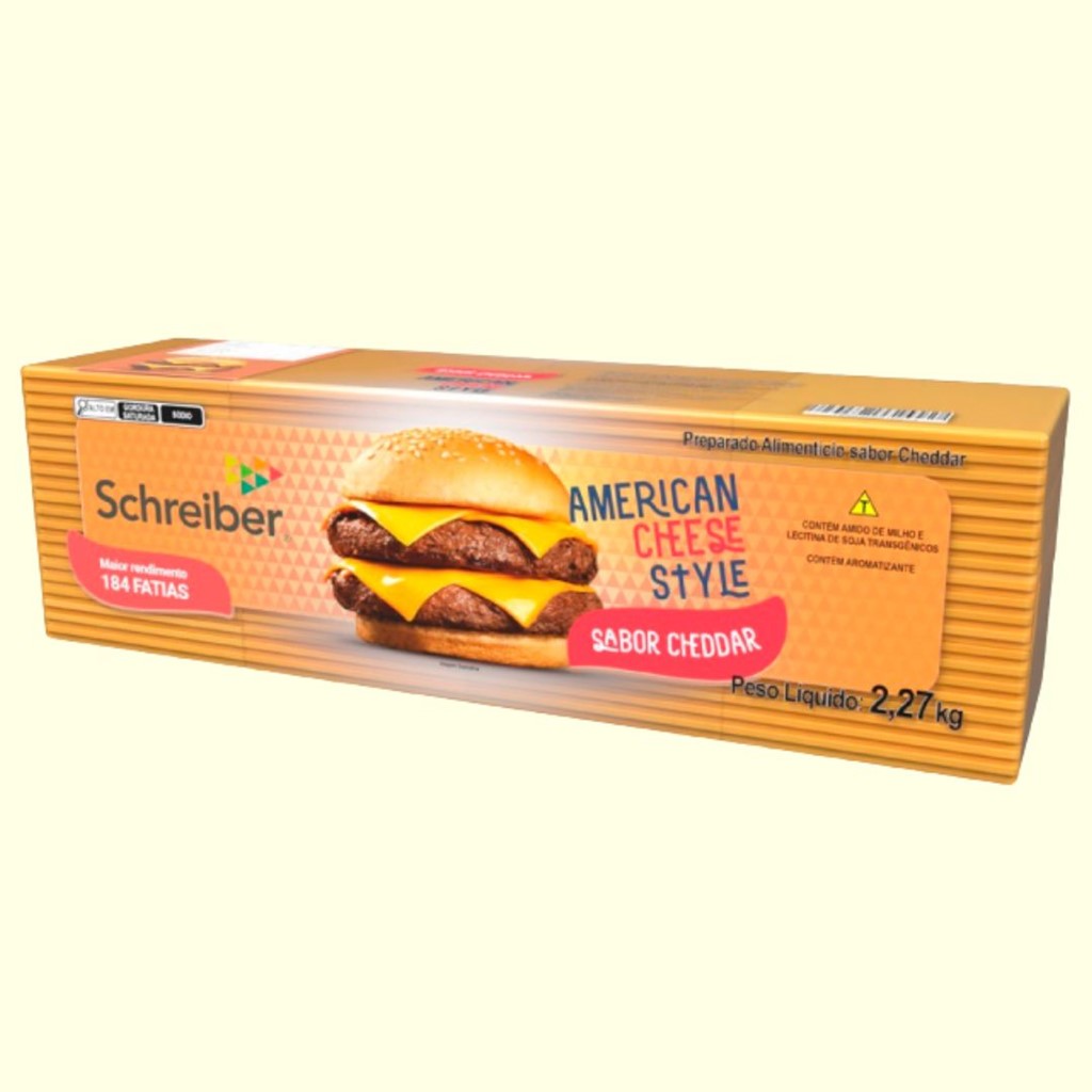 QUEIJO CHEDDAR FATIADO 2.27KG SCHREIBER