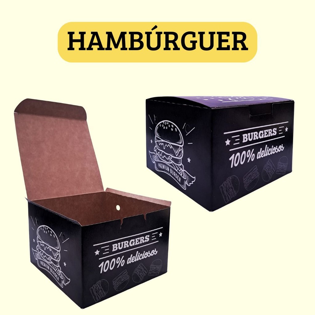 CAIXA PARA HAMBURGUER COM 25 UNDS
